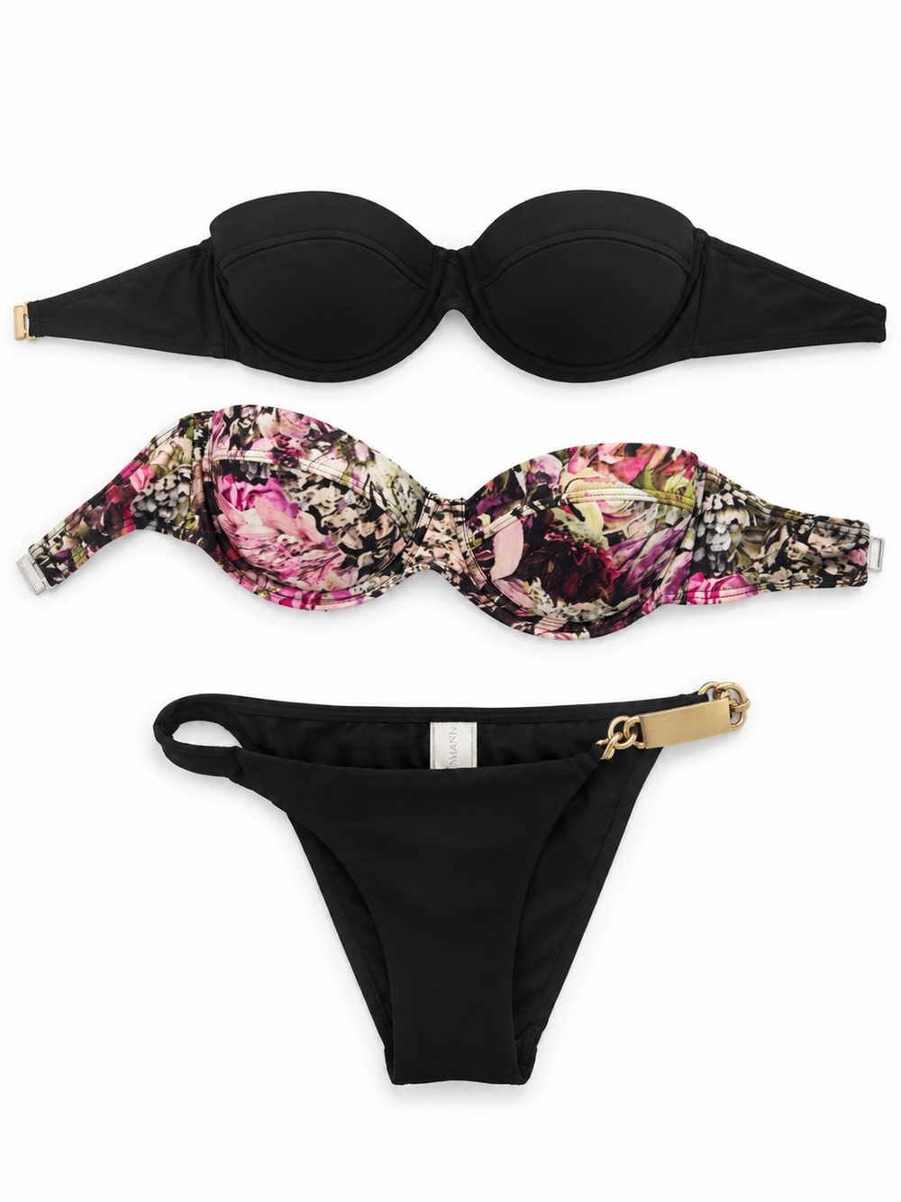 Zimmerman Swimwear - 2 Bandeau tops and 1 Bikini bottom.  Preowned. Size 0